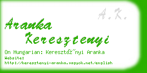 aranka keresztenyi business card